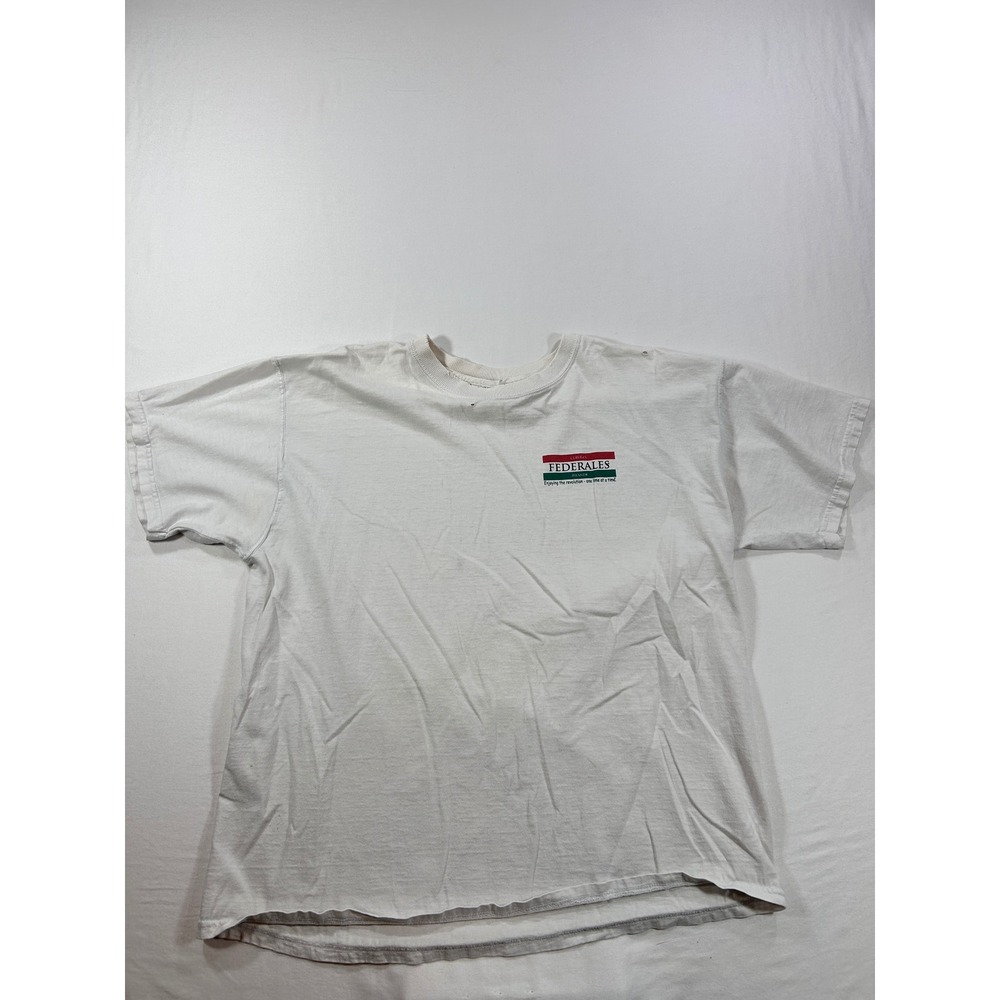 Vintage Cerveza Federales Pilsner Graphic T-Shirt White Short Sleeve Mens L